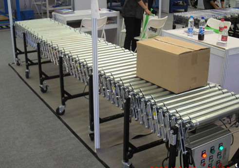 伸縮輥筒輸送機運行圖,www.whszsq.com